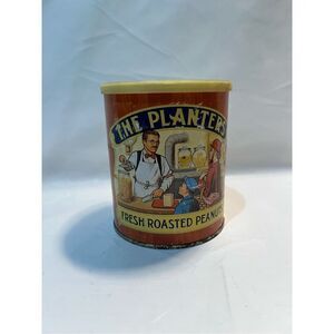 Planters Peanuts Limited Edition Nostalgia Can Two Small Tears in Plastic Lid Sm